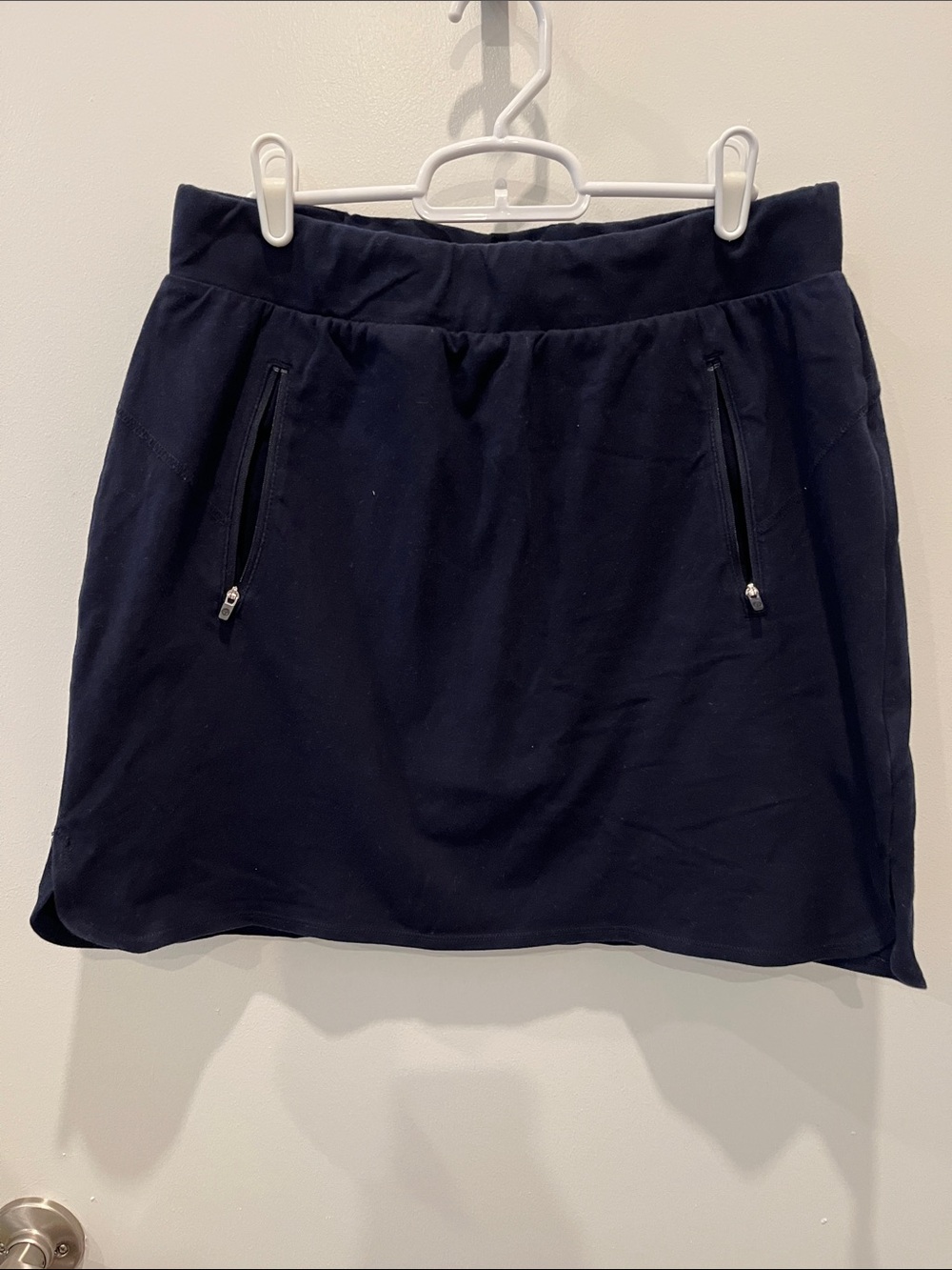 Talbots Navy Mini Skort with Front Zip Pockets